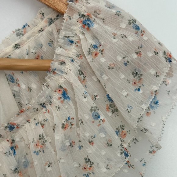 LOFT Floral Ruffle Shell Top XS - Picture 4 of 7